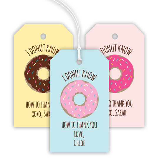 I Donut Know Hanging Gift Tags
